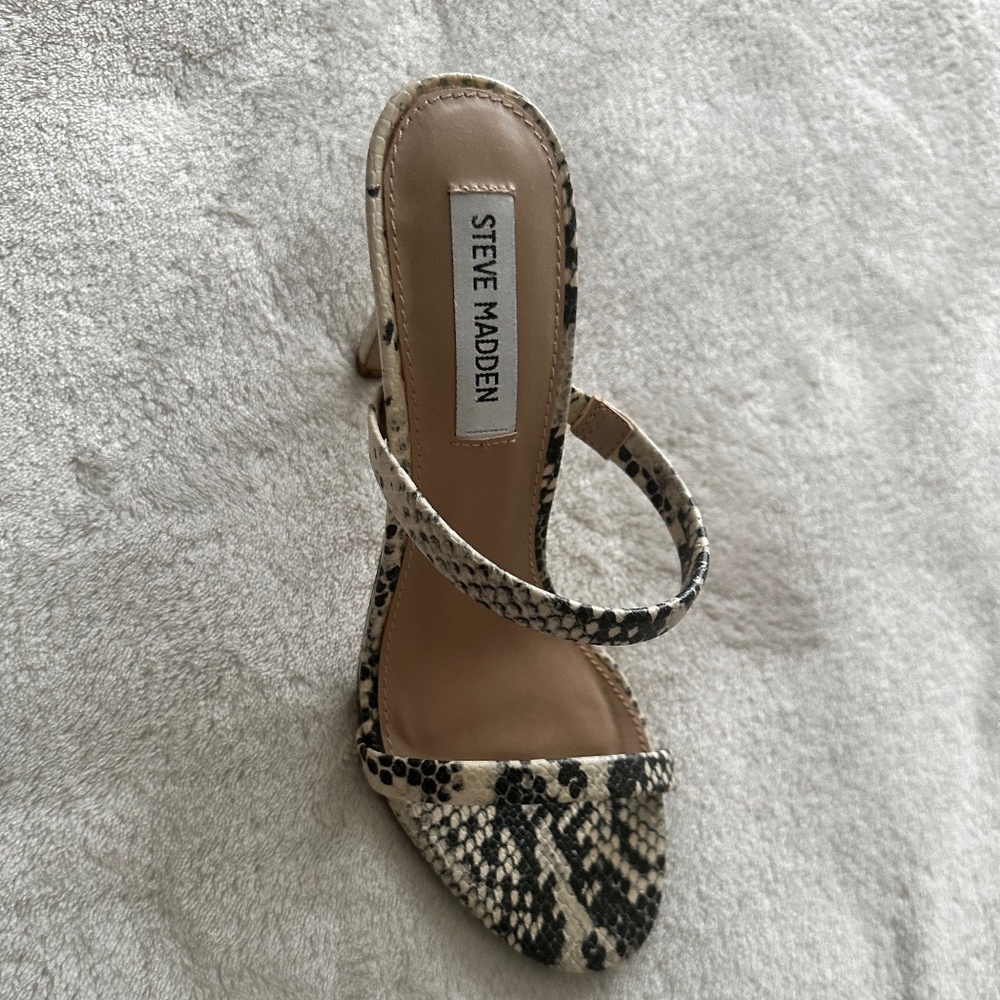 Brand new Steve Madden snake skin print sandals